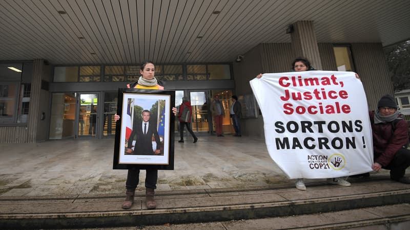 Photo d'un précédent portrait volé par ANV COP 21, prise le 4 mars 2019 à Saint-Sébastien-sur-Loire.
