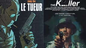 Couverture du premier tome de la BD "Le Tueur" et l'affiche de "The Killer", son adaptation cinématographique par David Fincher
