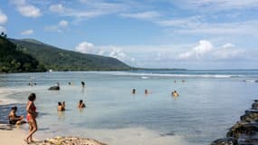 La plage de Vairao, sur la côte sud-ouest de Tahiti, le 2 mai 2020, au tout début du déconfinement