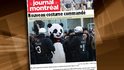 Anarchopanda, personnage amblématique des manifestations étudiantes québécoises bénéficie d'une bonne couverture médiatique.