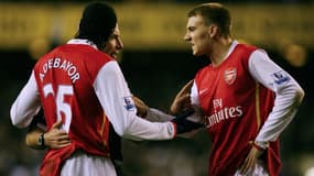 Nicklas Bendtner et Emmanuel Adebayor