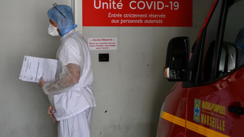 Une unité Covid à l'hôpital de la Timone, à Marseille, le 15 avril 2020.