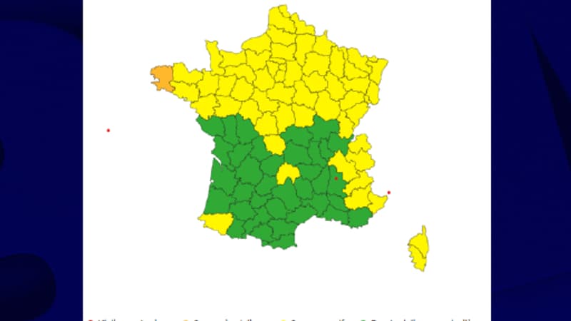Météo France place le Finistère en vigilance orange pour pluie-inondation dimanche