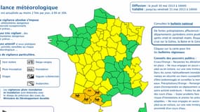 Cinq départements sont placés en vigilance orange jeudi en raison de risques de pluies, d'inondations et de crues.