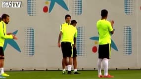 Suarez et Neymar se cherchent à l’entraînement