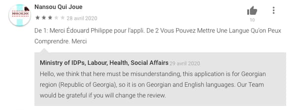 Des Français se plaignent de ne pouvoir utiliser cette version de "StopCovid". Des Français se plaignent de ne pouvoir utiliser cette version de "StopCovid".