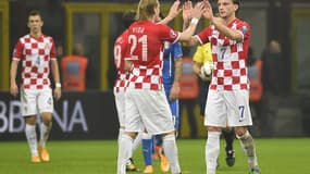 Ivan Rakitic (de face), un des leaders techniques de la Croatie