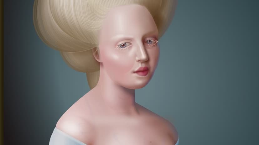 L'un des portraits d'Anna Smith reprend les codes de la fin du XVIIIe siècle. L'un des portraits d'Anna Smith reprend les codes de la fin du XVIIIe siècle.