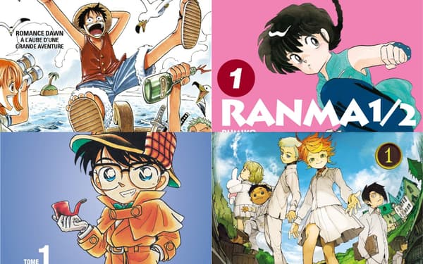 "One Piece", "Ranma 1/2", "Detective Conan" et "The Promised Neverland"