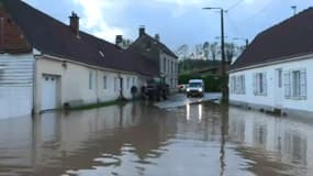 Le village de Beussent (Pas-de-Calais) inondé ce lundi 6 novembre 2023.