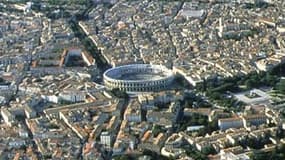 Vue aérienne de Nîmes