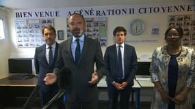 Le Premier ministre, Édouard Philippe, lors d'un déplacement auprès de policiers dans l'Essonne, le 9 juin 2020.