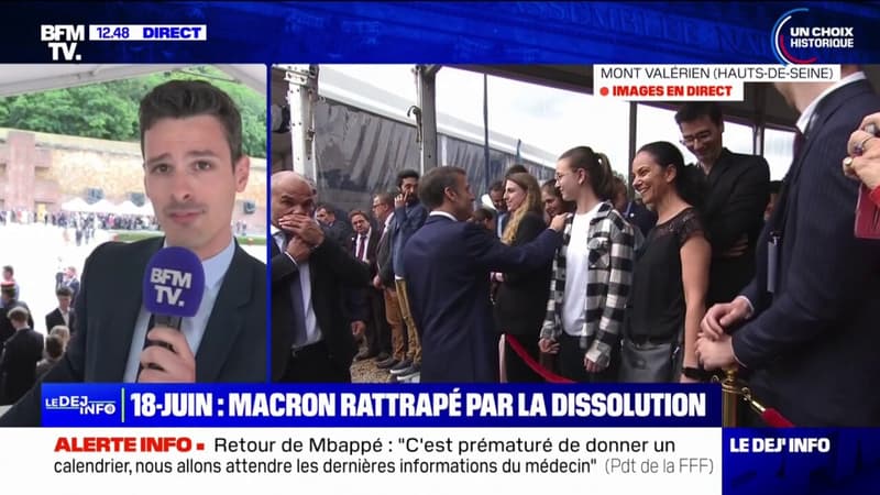 18-Juin: Emmanuel Macron rattrapé par les législatives au Mont Valérien