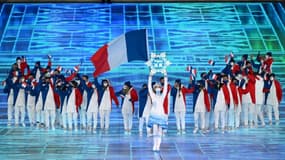 La délégation française lors de la cérémonie d'ouverture des Jeux olympiques à Pékin le 4 février 2022