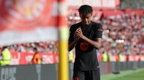 Lamine Yamal quitte la pelouse après avoir inscrit à doublé à Gérone, le 15 septembre 2024