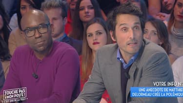 Vincent Elbaz et Lucien Jean-Baptiste sur le plateau de TPMP le 17 janvier.