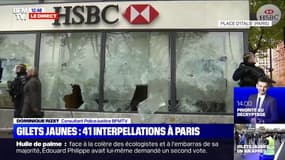 Gilets jaunes: une banque dégradée à Paris