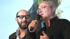 Kad Merad (G) et Olivier Baroux à Lille pour la promotion de "Pamela Rose" 2