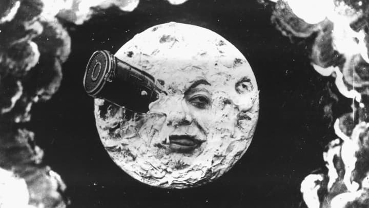 Le voyage dans la lune de Georges Méliès en 1902. 
