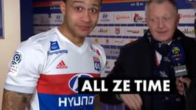 Memphis Depay et Jean-Michel Aulas