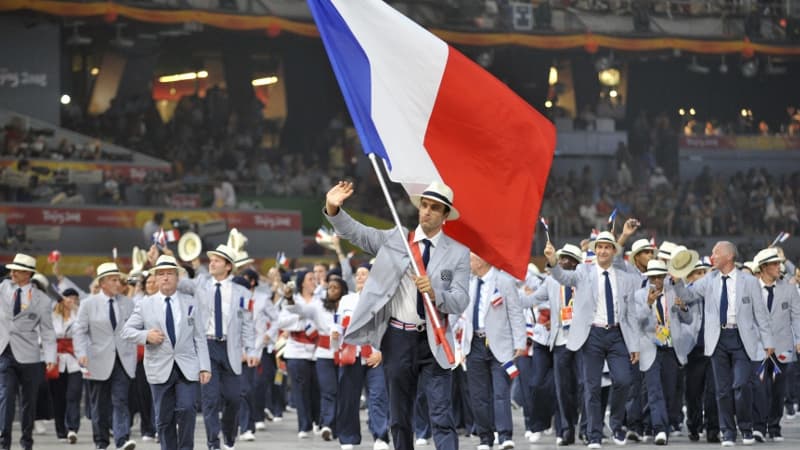 Tony Estanguet et la délégation française en 2008