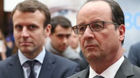Emmanuel Macron et François Hollande à l'Elysée le 23 mai 2016. - Charles Platiau - Pool - AFP