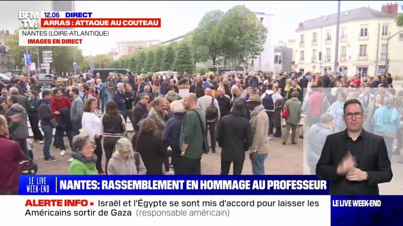 À Nantes, un rassemblement est en cours en hommage au professeur tué à Arras