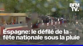 Espagne: la pluie s’invite au défilé militaire de la fête nationale à Madrid 