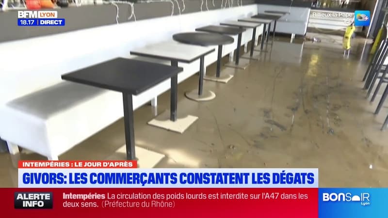 Givors: une boulangerie envahie par les eaux (1/1)