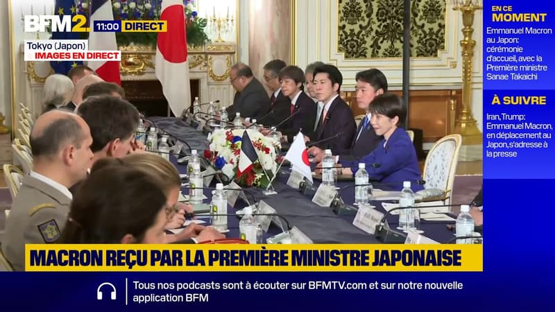 "Le Japon se tient là du côté du droit international, aux côtés de ses partenaires européens", déclare Emmanuel Macron