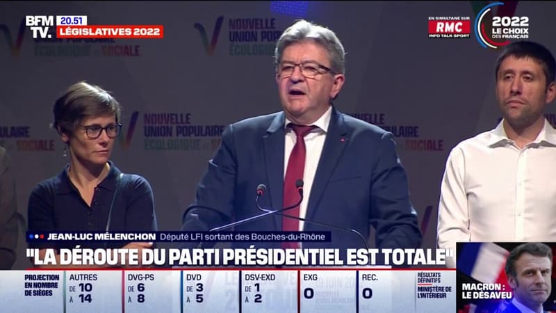 Jean-Luc Mélenchon s'exprime après les résultats du second tour des élections législatives