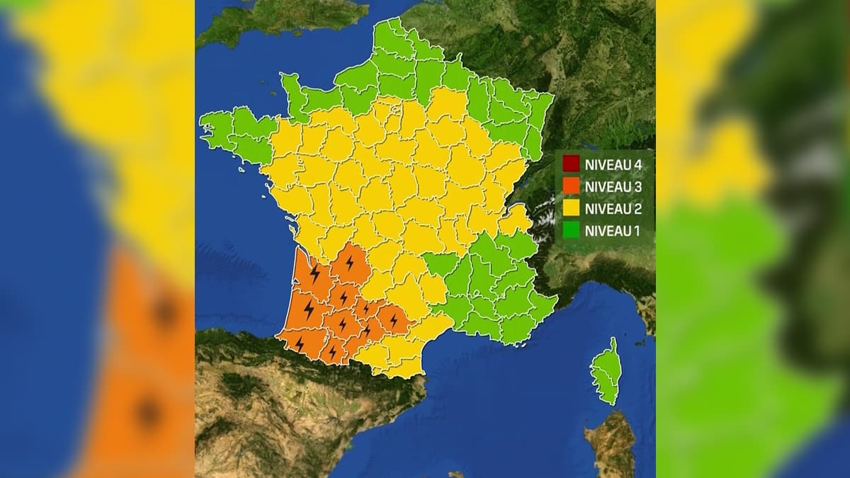 La carte de la vigilance orages du 7 juillet 2023 au matin La carte de la vigilance orages du 7 juillet 2023 au matin