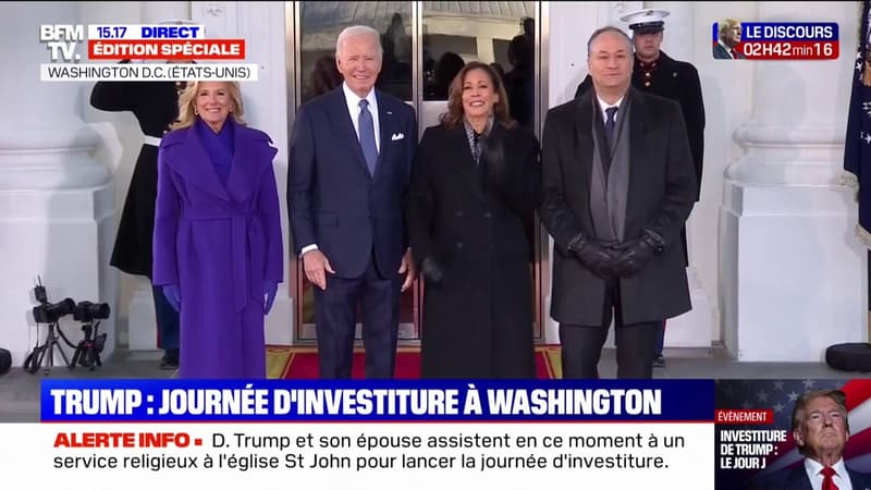 Investiture de Donald Trump: Kamala Harris arrive à la Maison Blanche