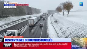 Normandie: des centaines de routiers bloqués sur l'A84 entre Caen et Rennes