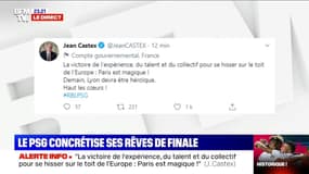 Anne Hidalgo et Jean Castex félicitent le PSG pour sa qualification en finale de Ligue des Champions
