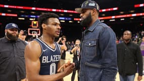 Bronny et LeBron James en décembre 2021