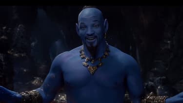Will Smith dans la peau (bleue) du génie de la lampe, dans "Aladdin".