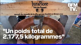Avec 2.177,5kg, le record du monde de la plus grosse fondue battu dans le Jura