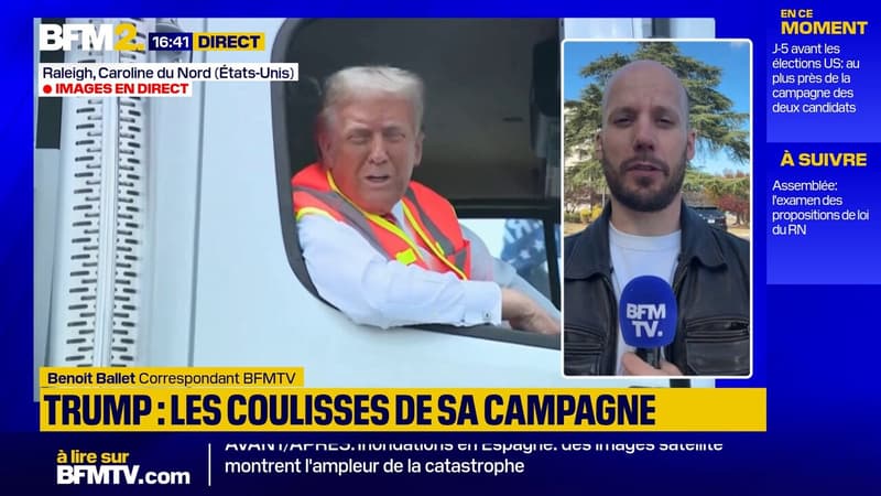 Élections américaines: Trump se met en scène dans un camion-poubelle pour répondre à Biden