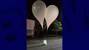 Des ballons nord-coréens transportant des déchets envoyés dans la province de Chungcheong du Sud (Corée du Sud), le 29 mai 2024