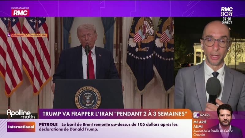 Trump va frapper l'Iran "pendant encore 2 à 3 semaines"