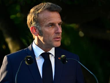 Emmanuel Macron, le 17 août à Bormes-les-Mimosas dans la Var. 