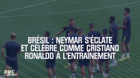 Brésil : Neymar s'éclate et célèbre comme Cristiano Ronaldo à l'entraînement