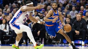 Mikal Bridges, le 15 janvier 2025, dans le match NBA opposant Philadelphia 76ers VS NY Knicks
