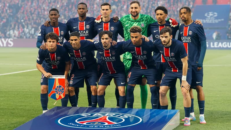 Les joueurs du PSG avant la demi-finale retour de Ligue des champions contre Arsenal, le 7 mai 2025