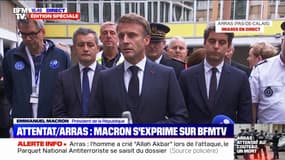 Emmanuel Macron à Arras: "L'enseignant qui a été tué s'est interposé d'abord et a, sans doute, sauvé plusieurs vies"
