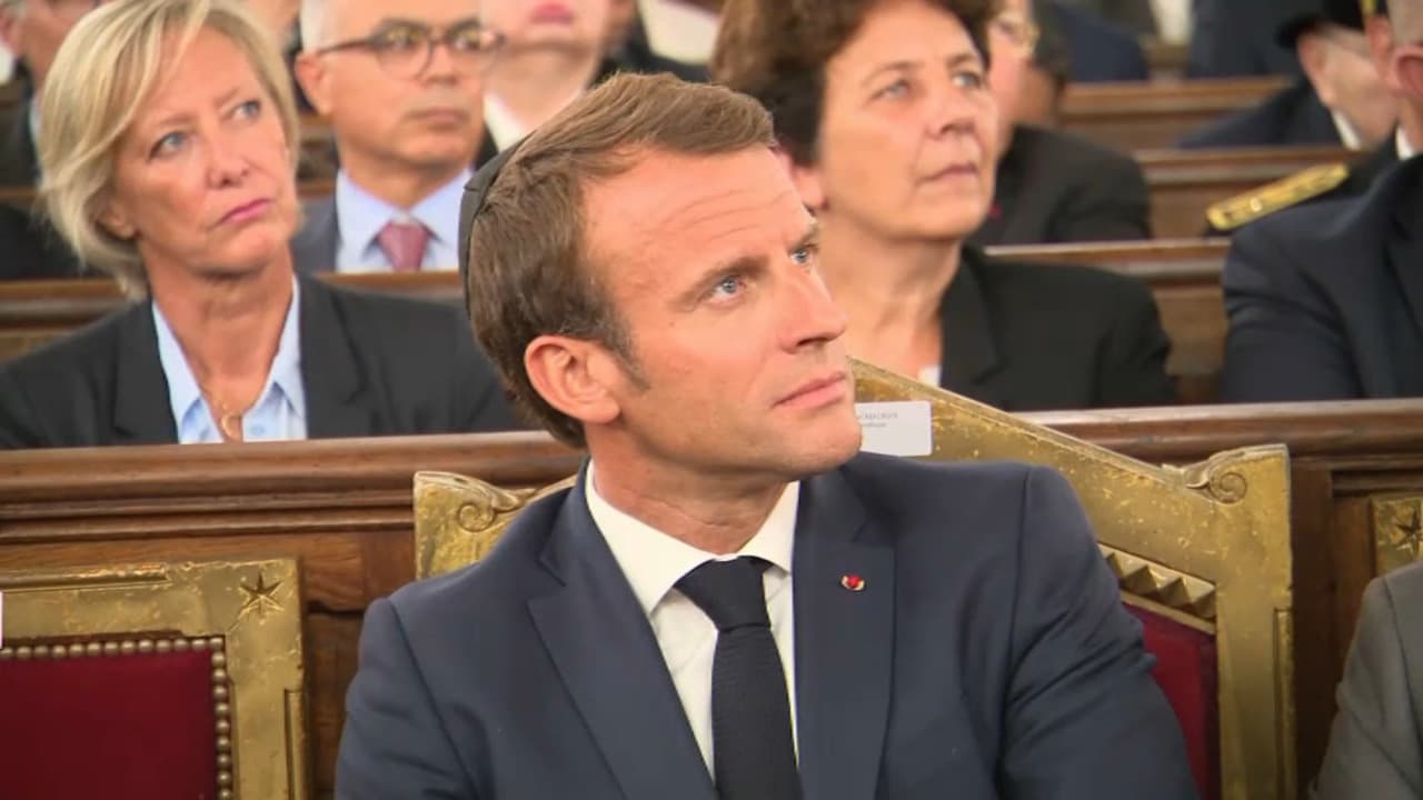 Emmanuel Macron fête le nouvel an juif à la Grande Synagogue de Paris