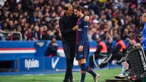 Thomas Tuchel et Adrien Rabiot au PSG en 2018