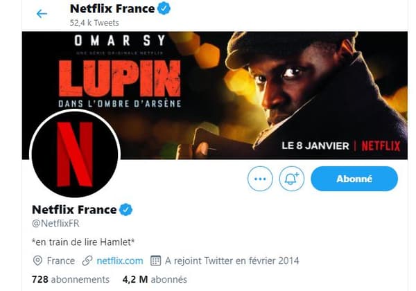 Bio Netflix France sur Twitter