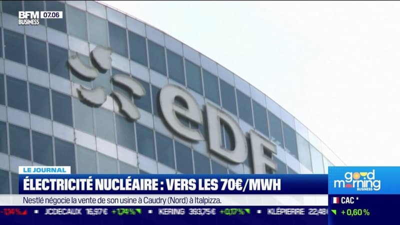 Électricité nucléaire : vers les 70 euros/MWH